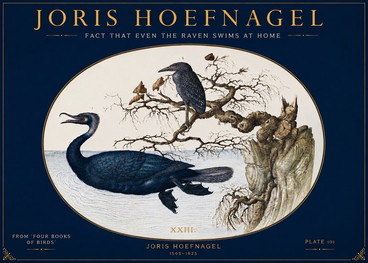 Joris Hoefnagel Fact That Even the Raven Swims at Home No2 - Poszter