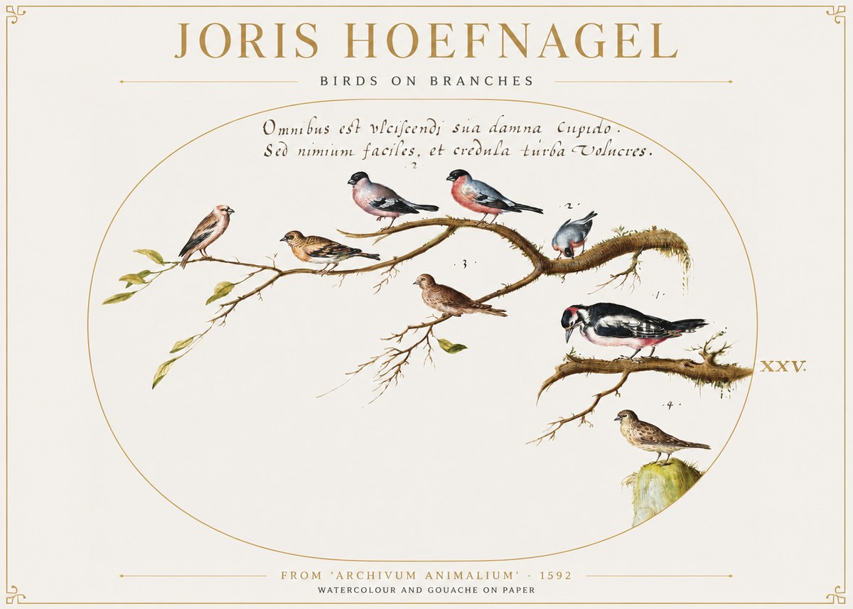 Joris Hoefnagel Birds on Branches No1 - Poszter