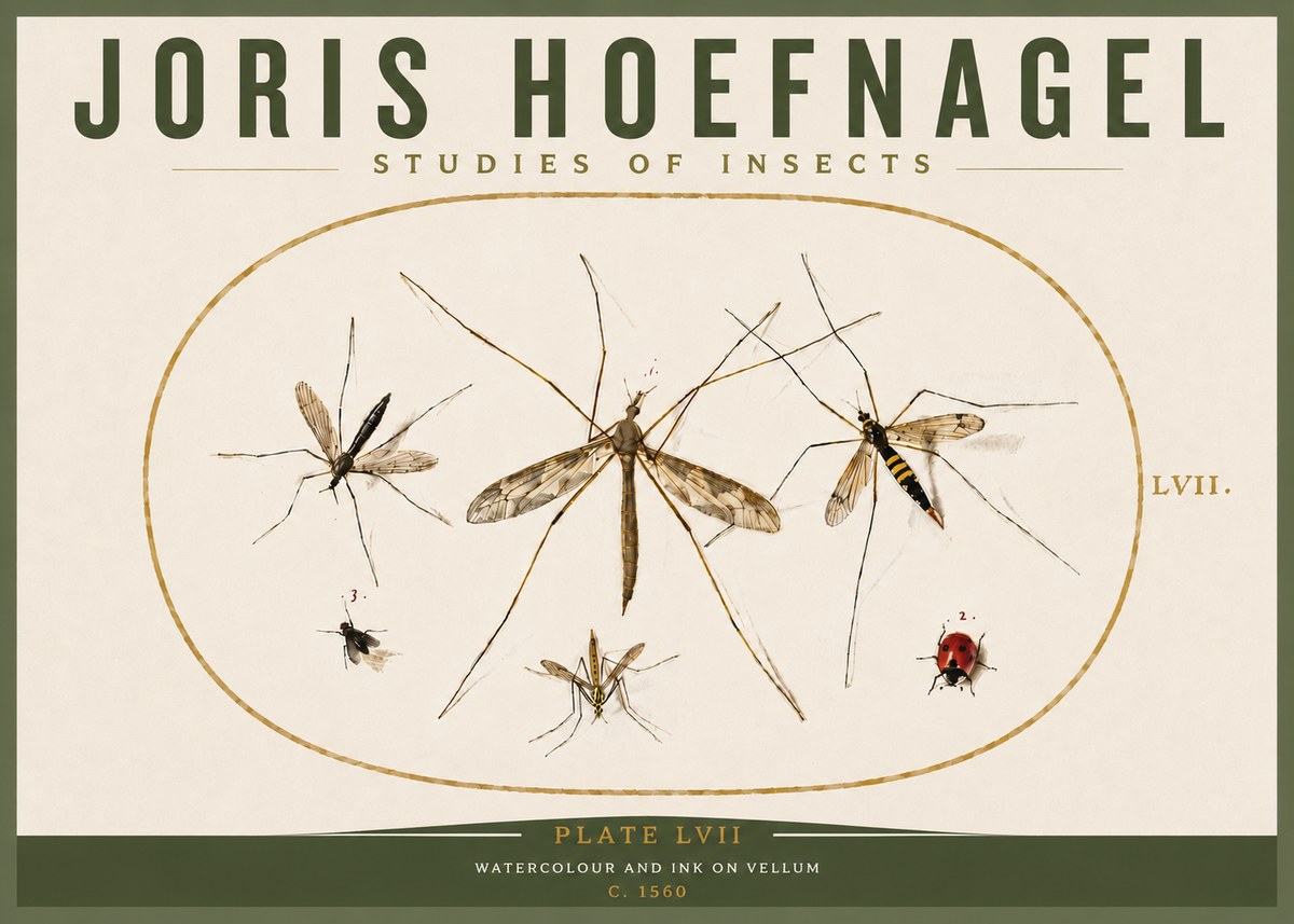 Joris Hoefnagel Studies of Insects II No5 - Poszter