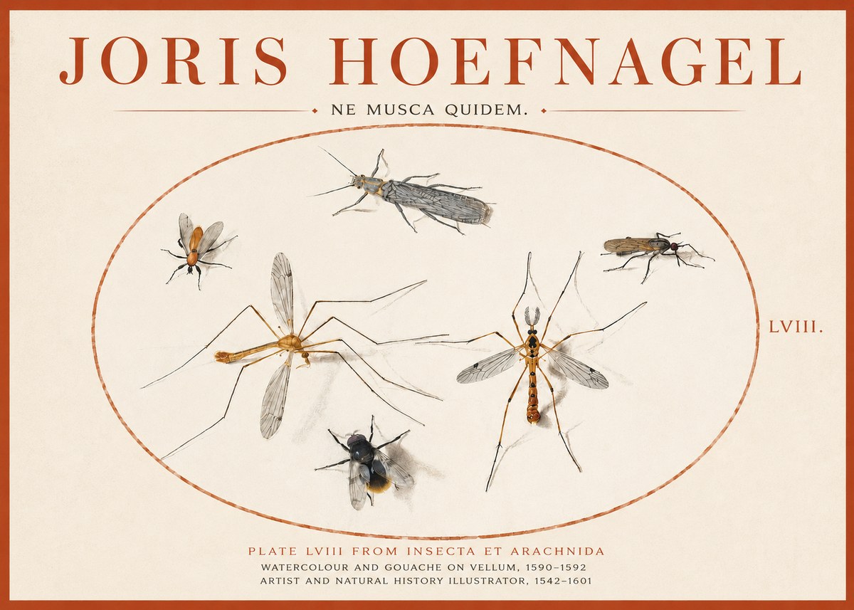 Joris Hoefnagel Plate Lviii from Insecta Et Arachnida No3 - Poszter