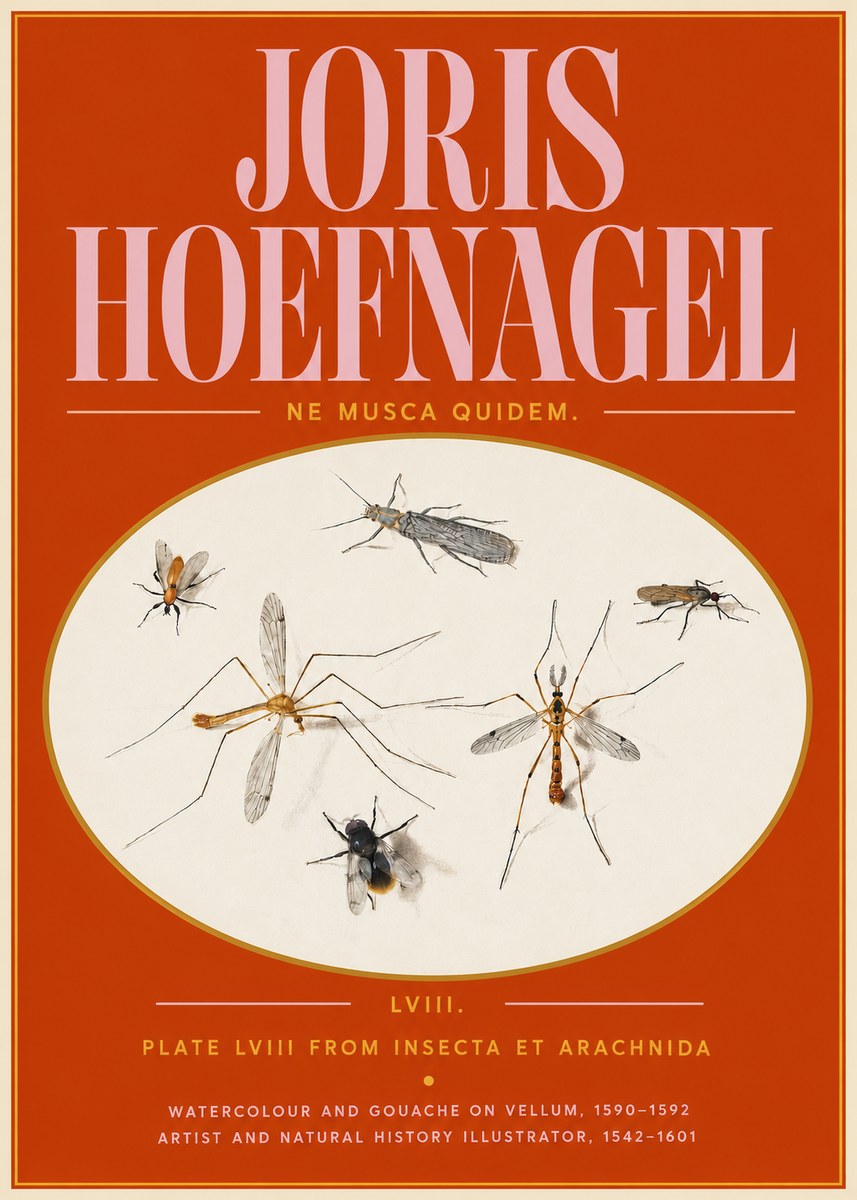 Joris Hoefnagel Plate Lviii from Insecta Et Arachnida No5 - Poszter