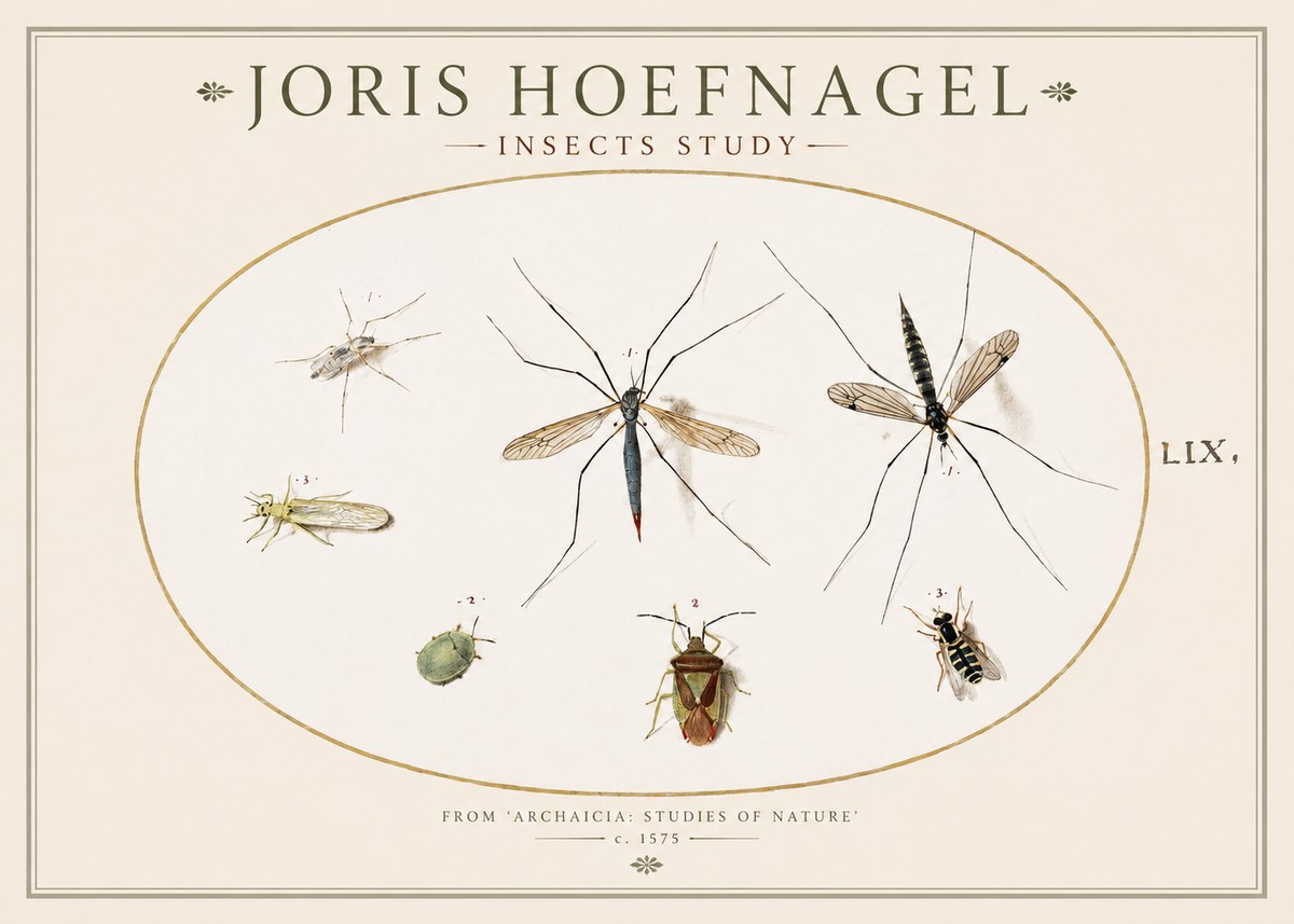 Joris Hoefnagel Insects Study I No1 - Poszter