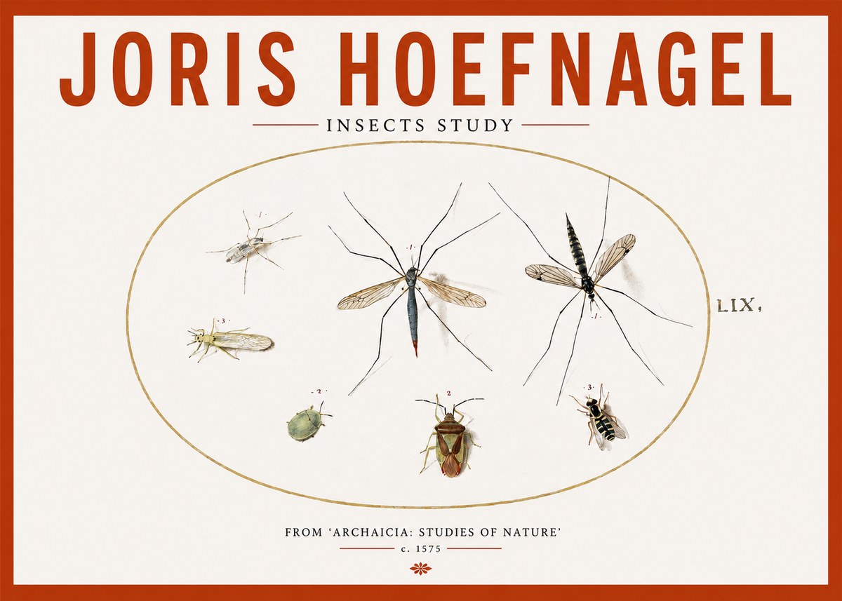 Joris Hoefnagel Insects Study I No2 - Poszter