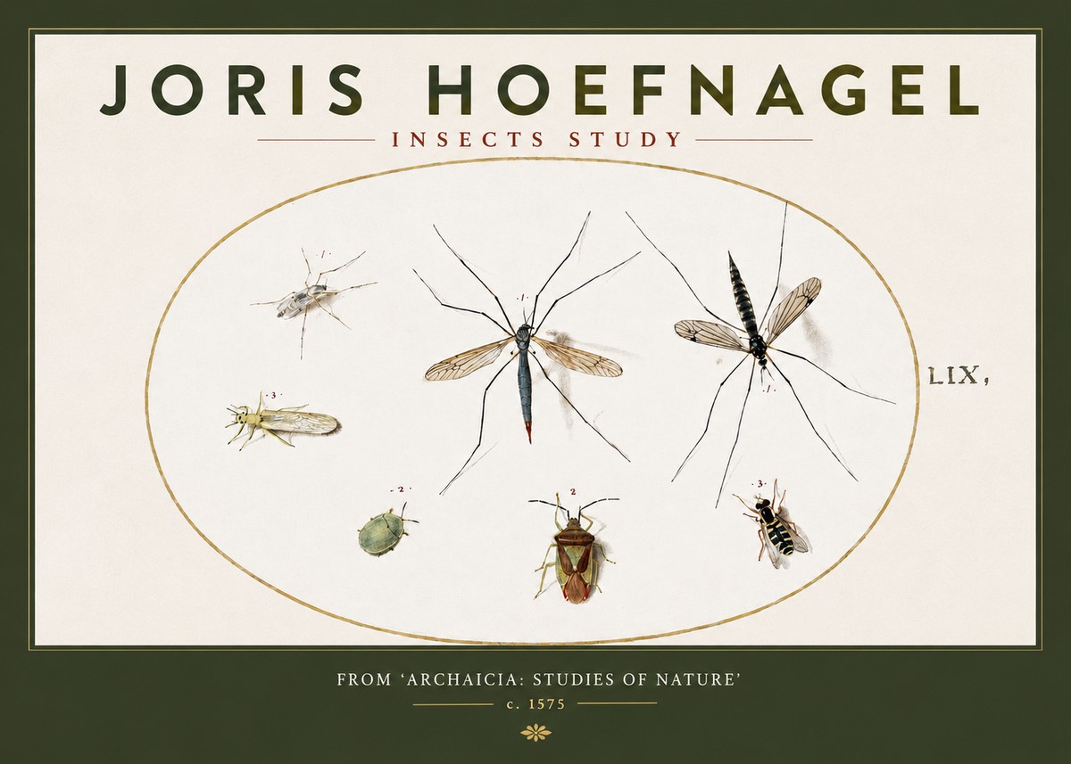Joris Hoefnagel Insects Study I No3 - Poszter