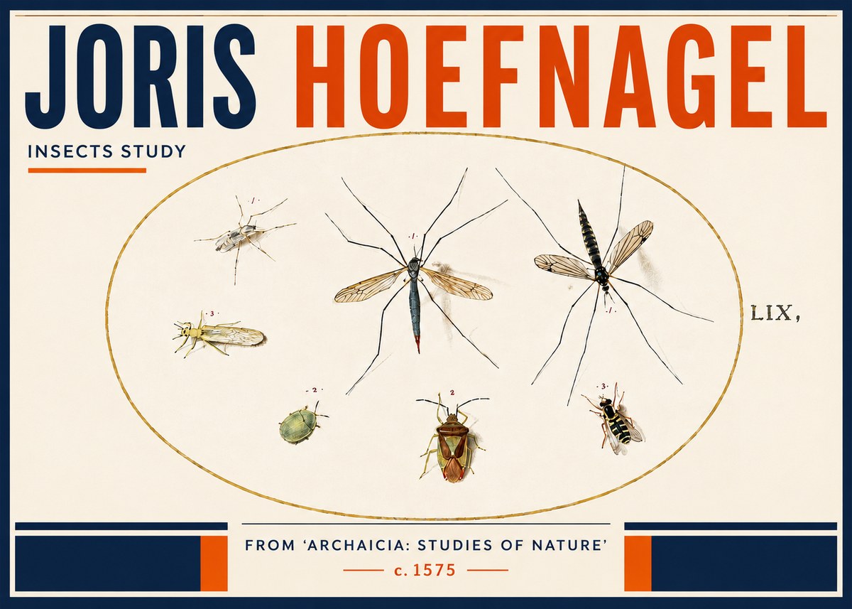Joris Hoefnagel Insects Study I No4 - Poszter