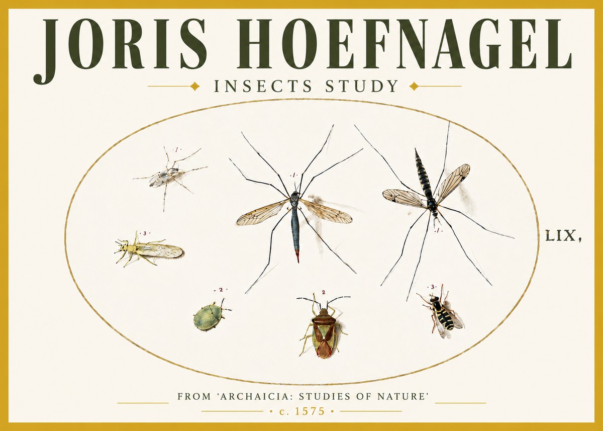Joris Hoefnagel Insects Study I No5 - Poszter