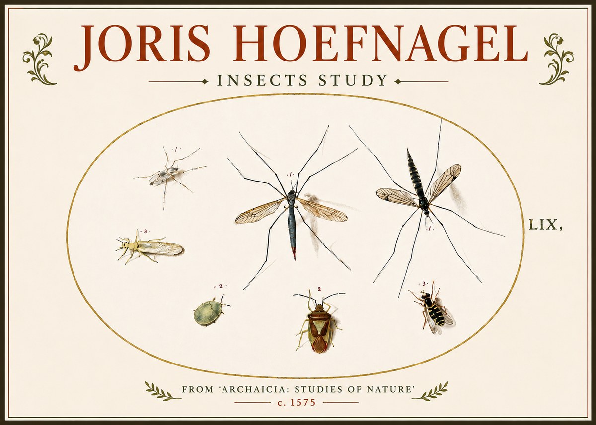 Joris Hoefnagel Insects Study I No6 - Poszter