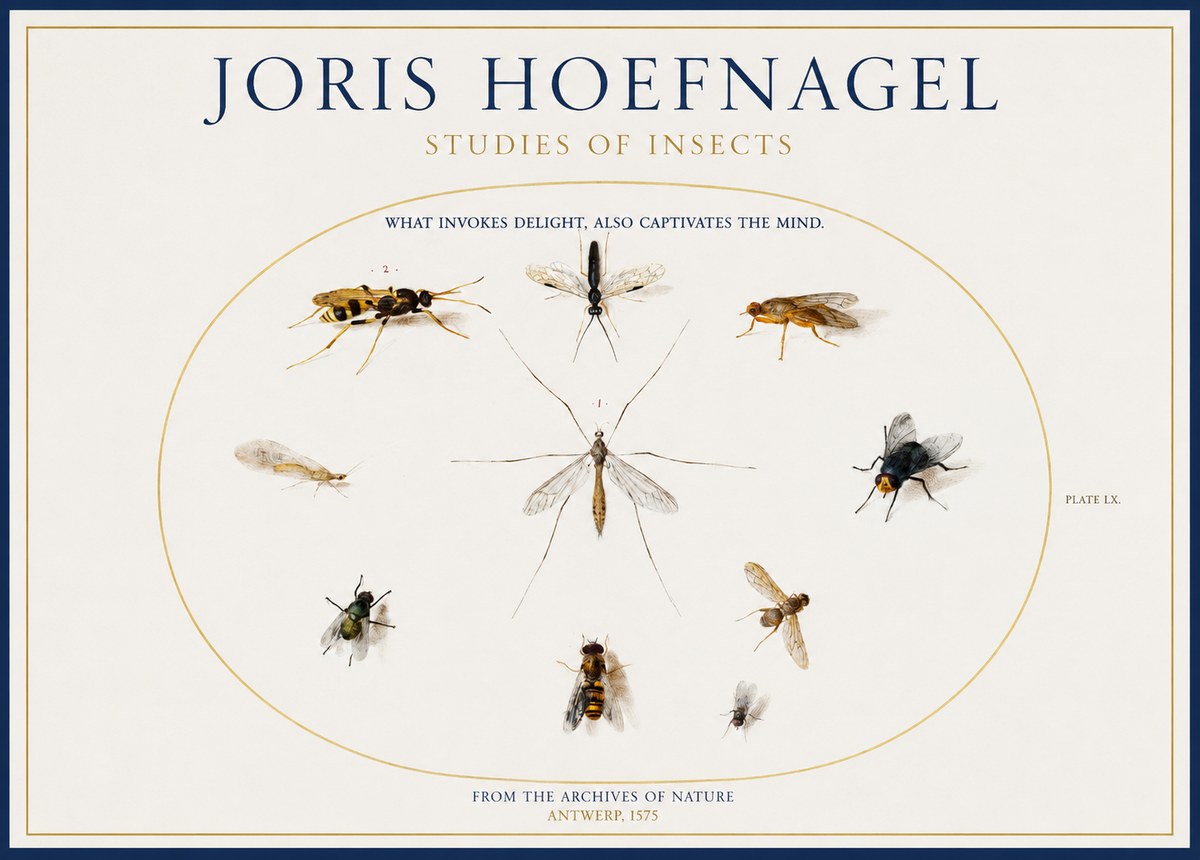 Joris Hoefnagel Studies of Insects III No1 - Poszter