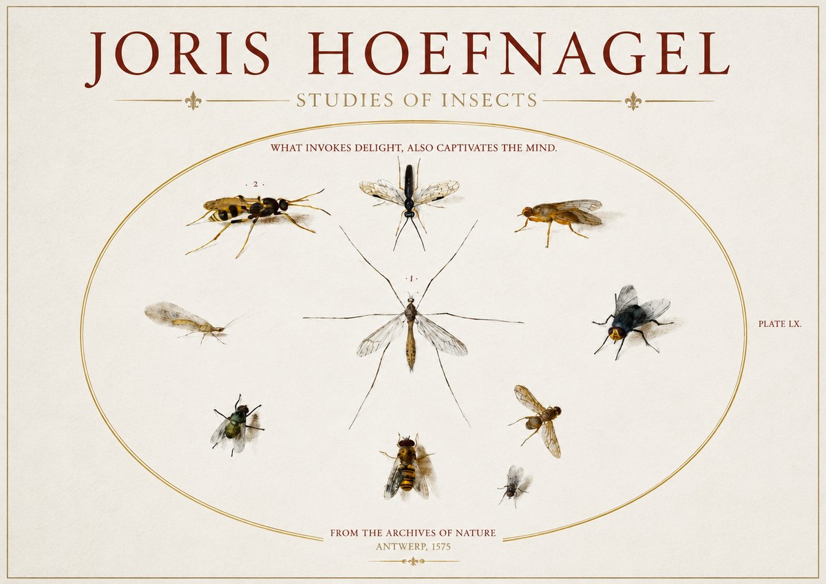 Joris Hoefnagel Studies of Insects III No3 - Poszter
