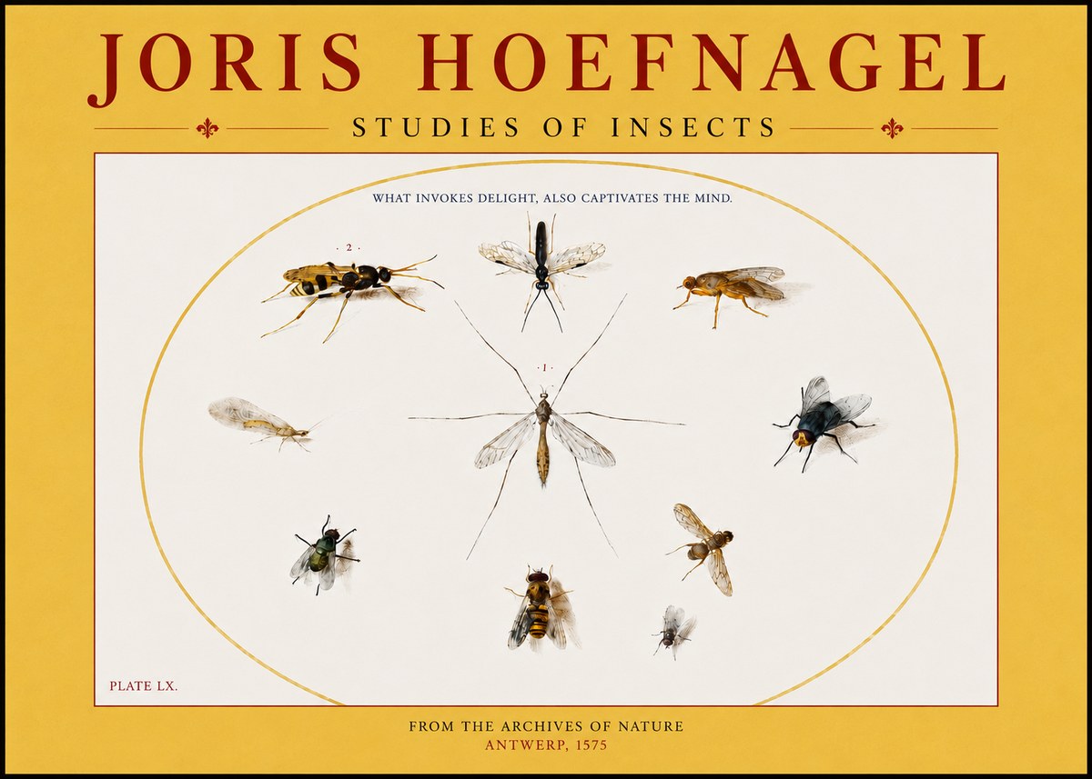 Joris Hoefnagel Studies of Insects III No4 - Poszter