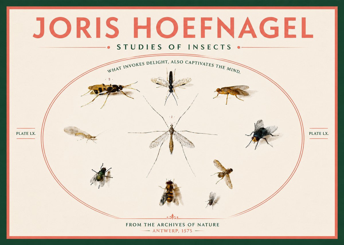 Joris Hoefnagel Studies of Insects III No6 - Poszter