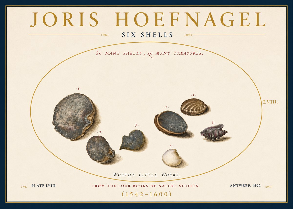 Joris Hoefnagel Six Shells No3 - Poszter