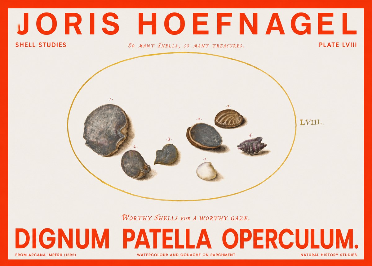 Joris Hoefnagel Six Shells No6 - Poszter