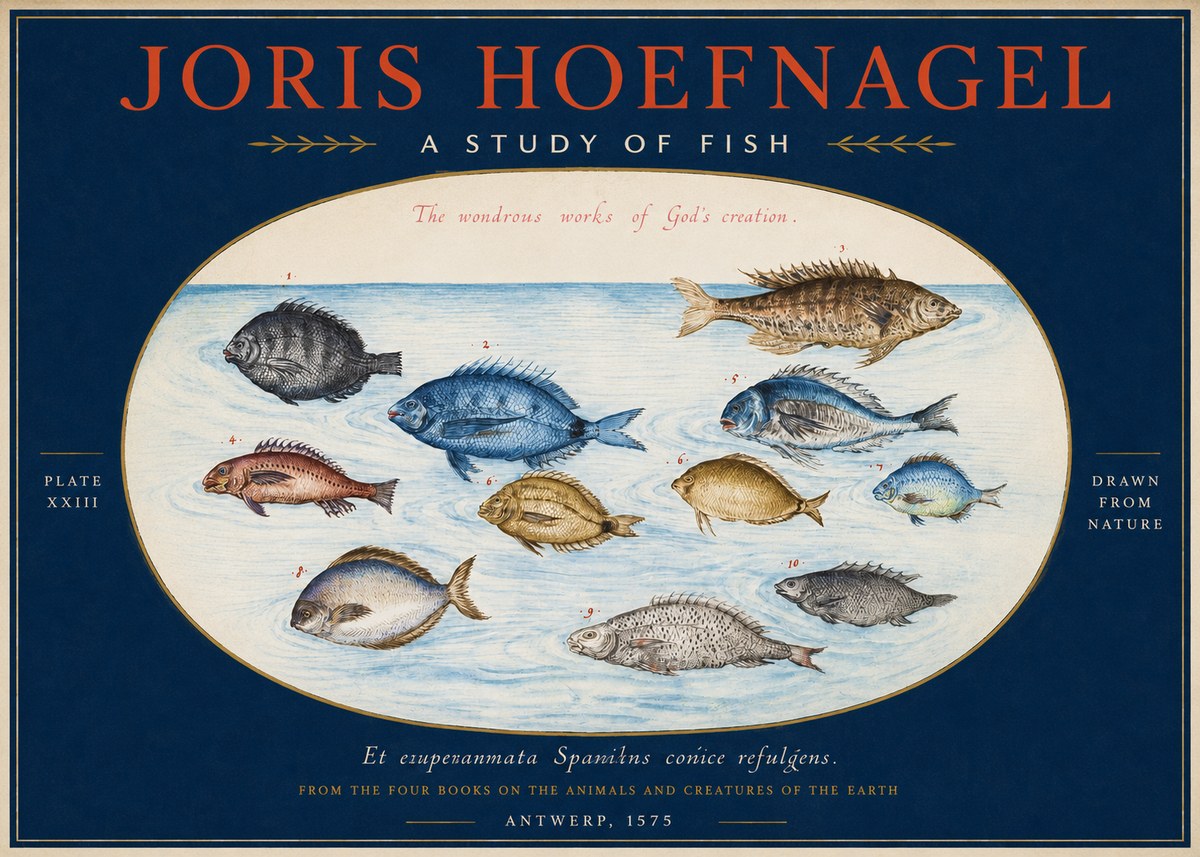 Joris Hoefnagel A Study of Fish No2 - Poszter