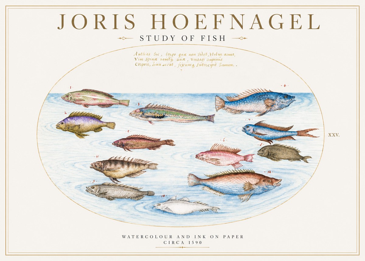 Joris Hoefnagel Study of Fish No2 - Poszter