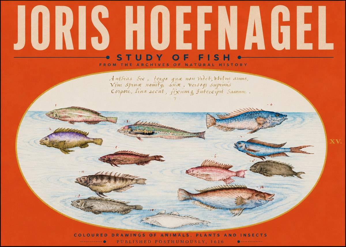 Joris Hoefnagel Study of Fish No5 - Poszter