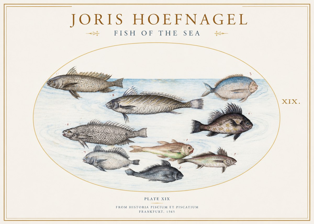 Joris Hoefnagel Fish of the Sea No1 - Poszter