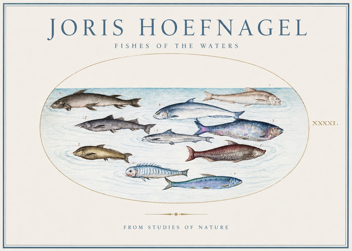 Joris Hoefnagel Fishes of the Waters II No1 - Poszter