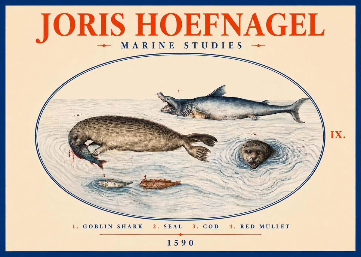 Joris Hoefnagel Marine Studies No2 - Poszter