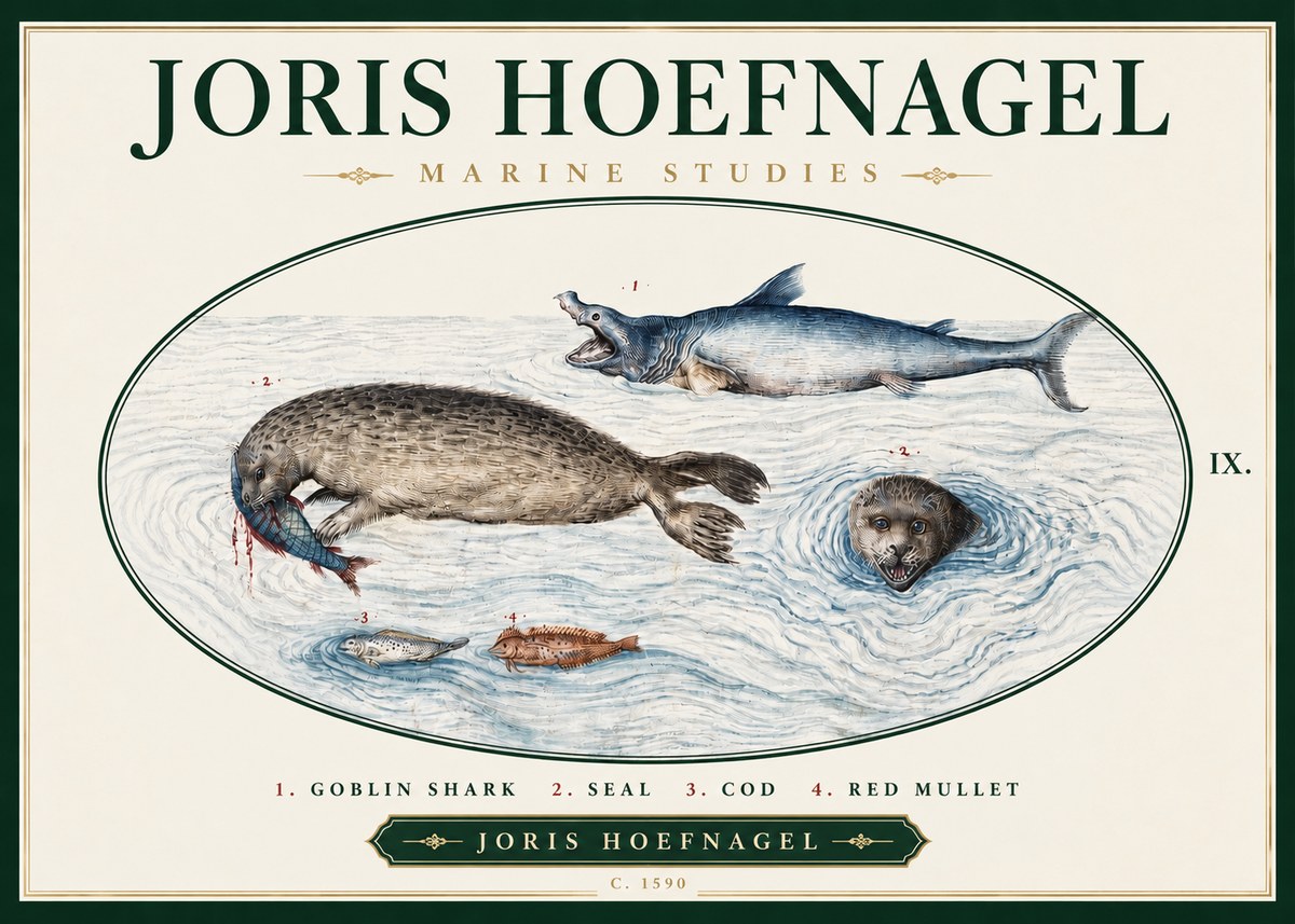 Joris Hoefnagel Marine Studies No3 - Poszter