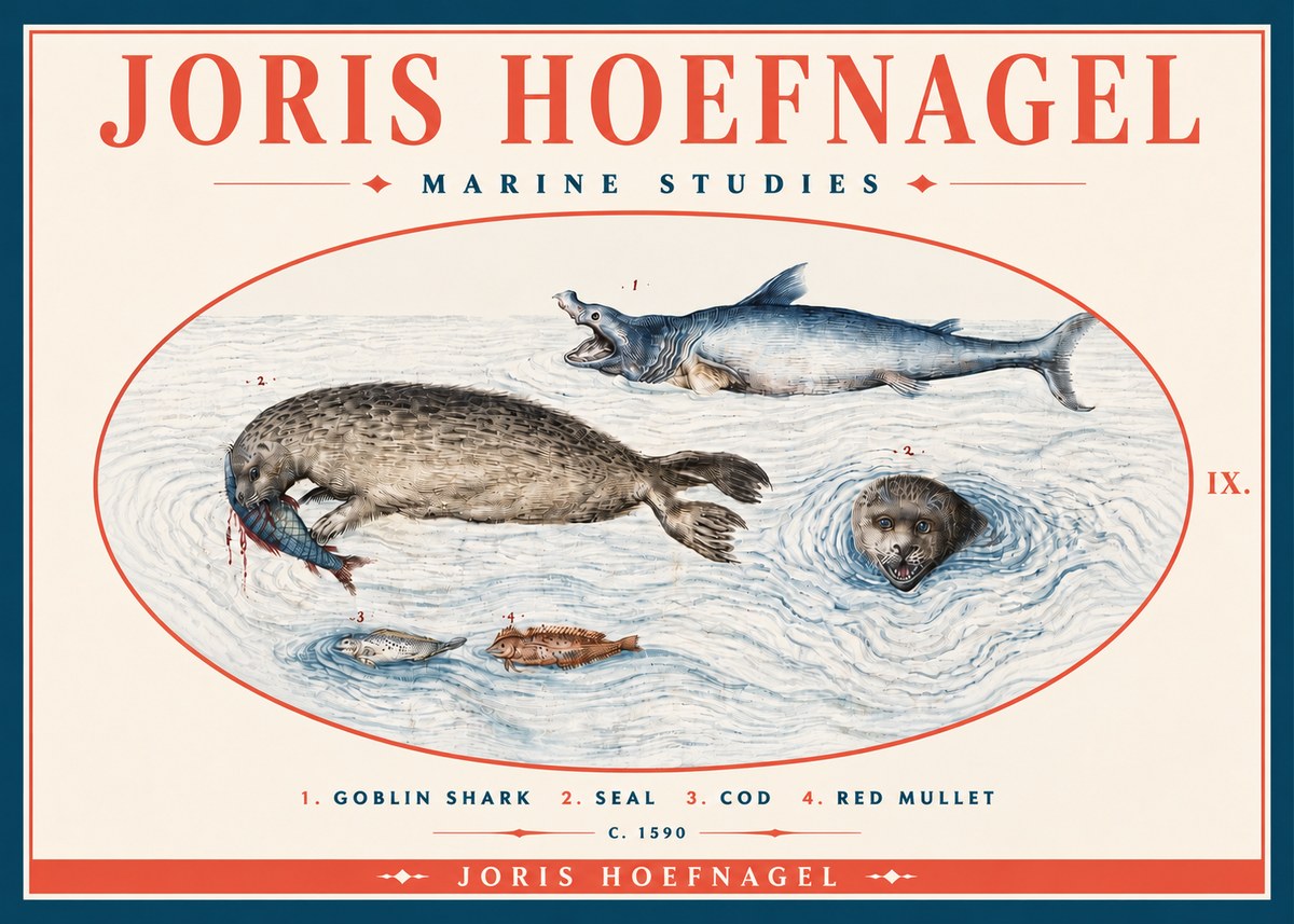Joris Hoefnagel Marine Studies No4 - Poszter
