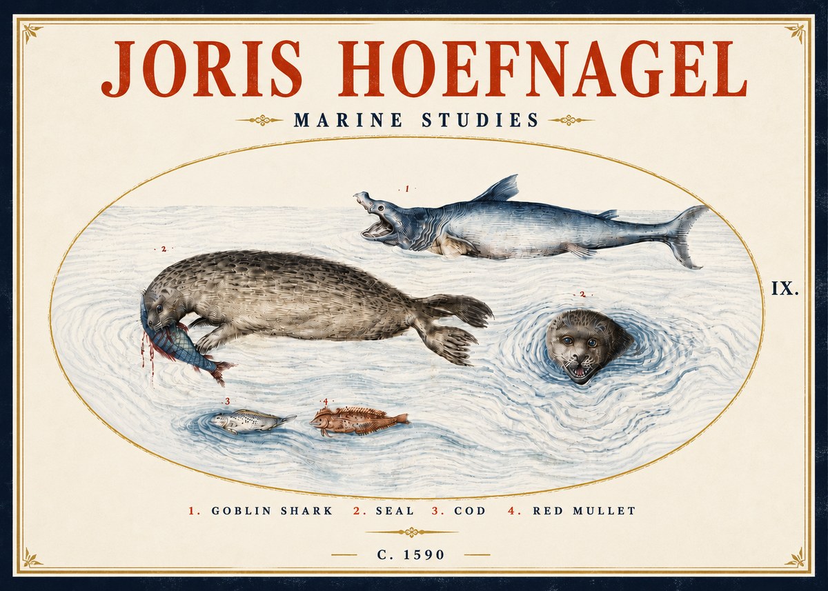 Joris Hoefnagel Marine Studies No5 - Poszter