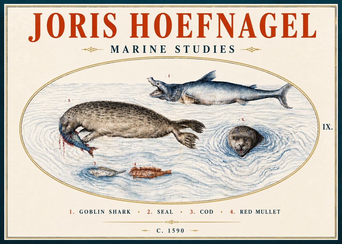 Joris Hoefnagel Marine Studies No6 - Poszter