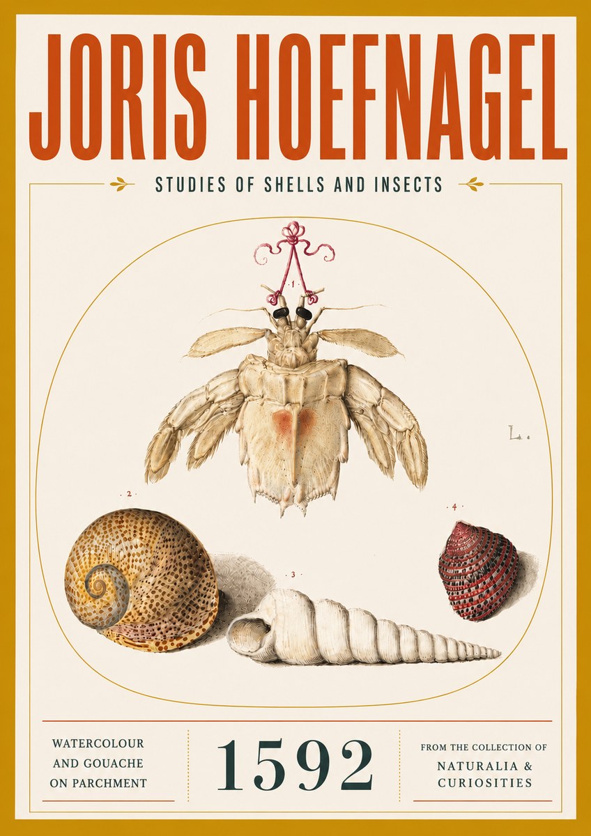 Joris Hoefnagel Studies of Shells and Insects No5 - Poszter