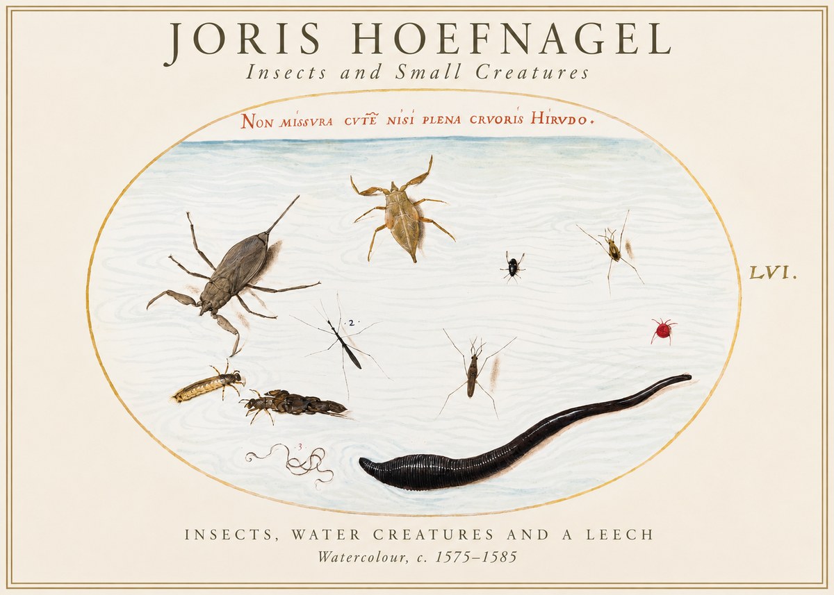 Joris Hoefnagel Insects and Aquatic Creatures No2 - Poszter
