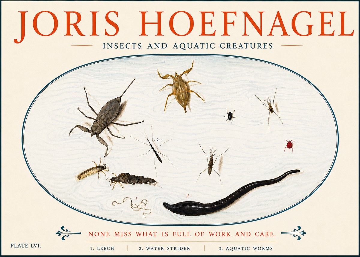 Joris Hoefnagel Insects and Aquatic Creatures No5 - Poszter