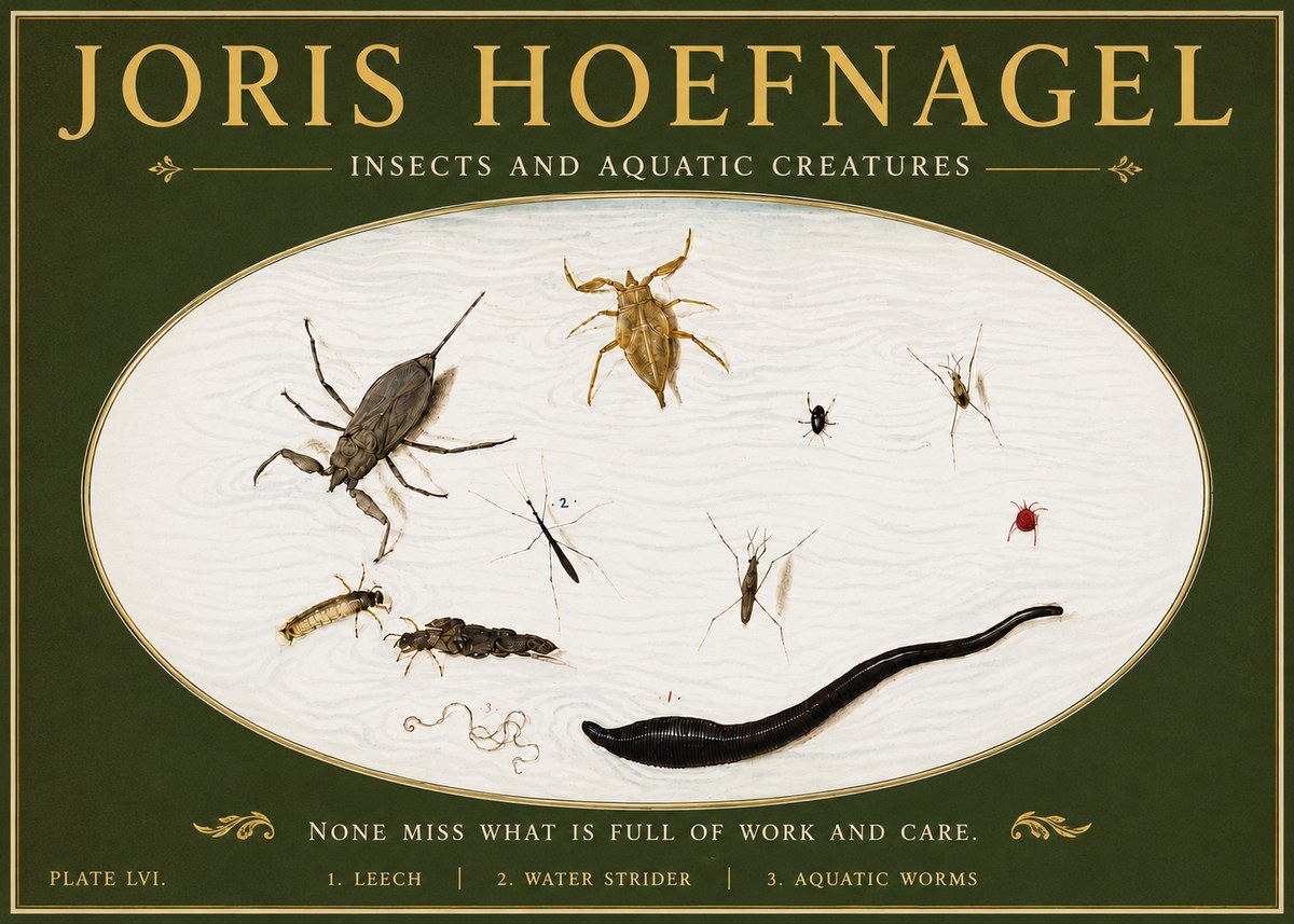 Joris Hoefnagel Insects and Aquatic Creatures No6 - Poszter