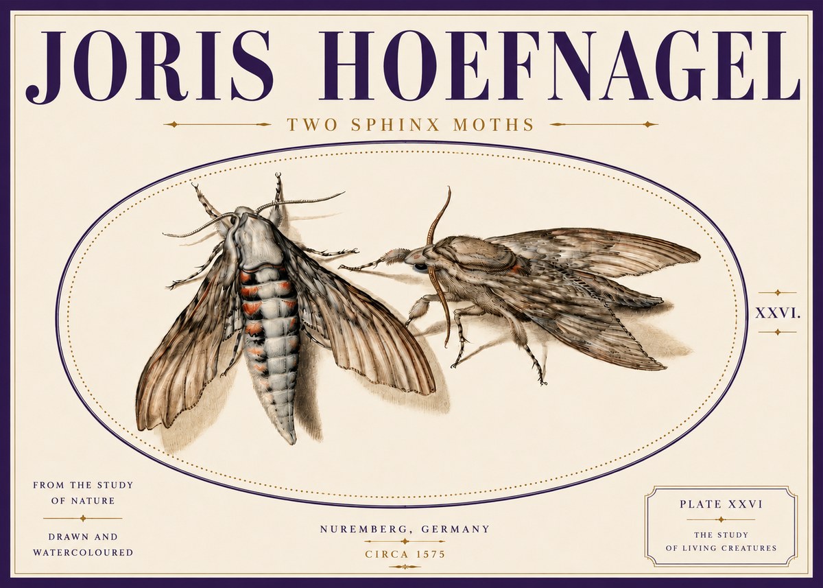 Joris Hoefnagel Two Sphinx Moths No5 - Poszter