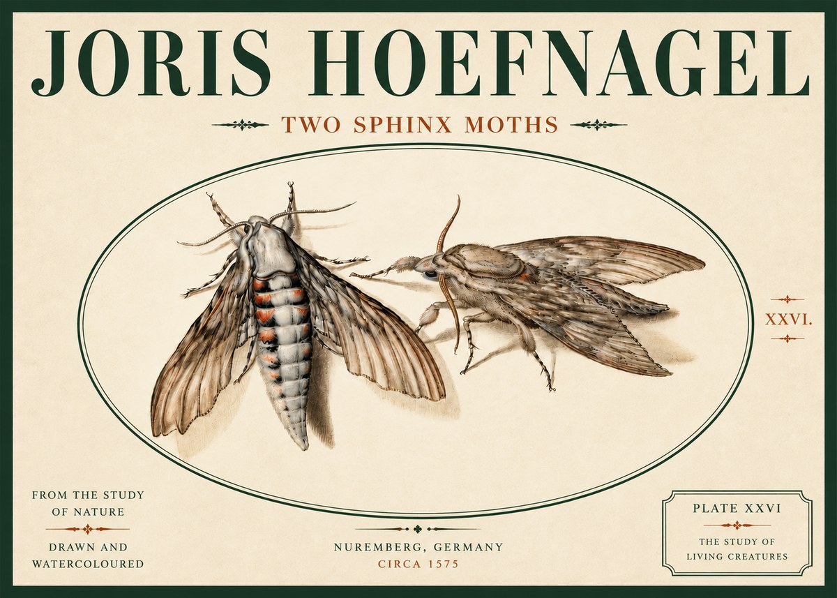 Joris Hoefnagel Two Sphinx Moths No6 - Poszter