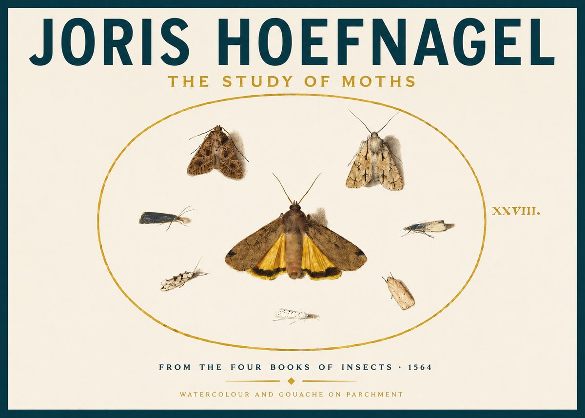 Joris Hoefnagel Study of Moths and Insects No6 - Poszter