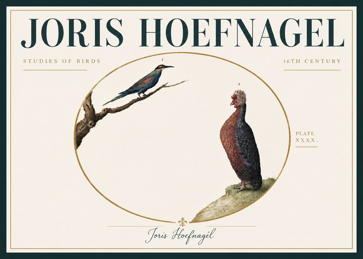 Joris Hoefnagel Studies of Birds I No6 - Poszter