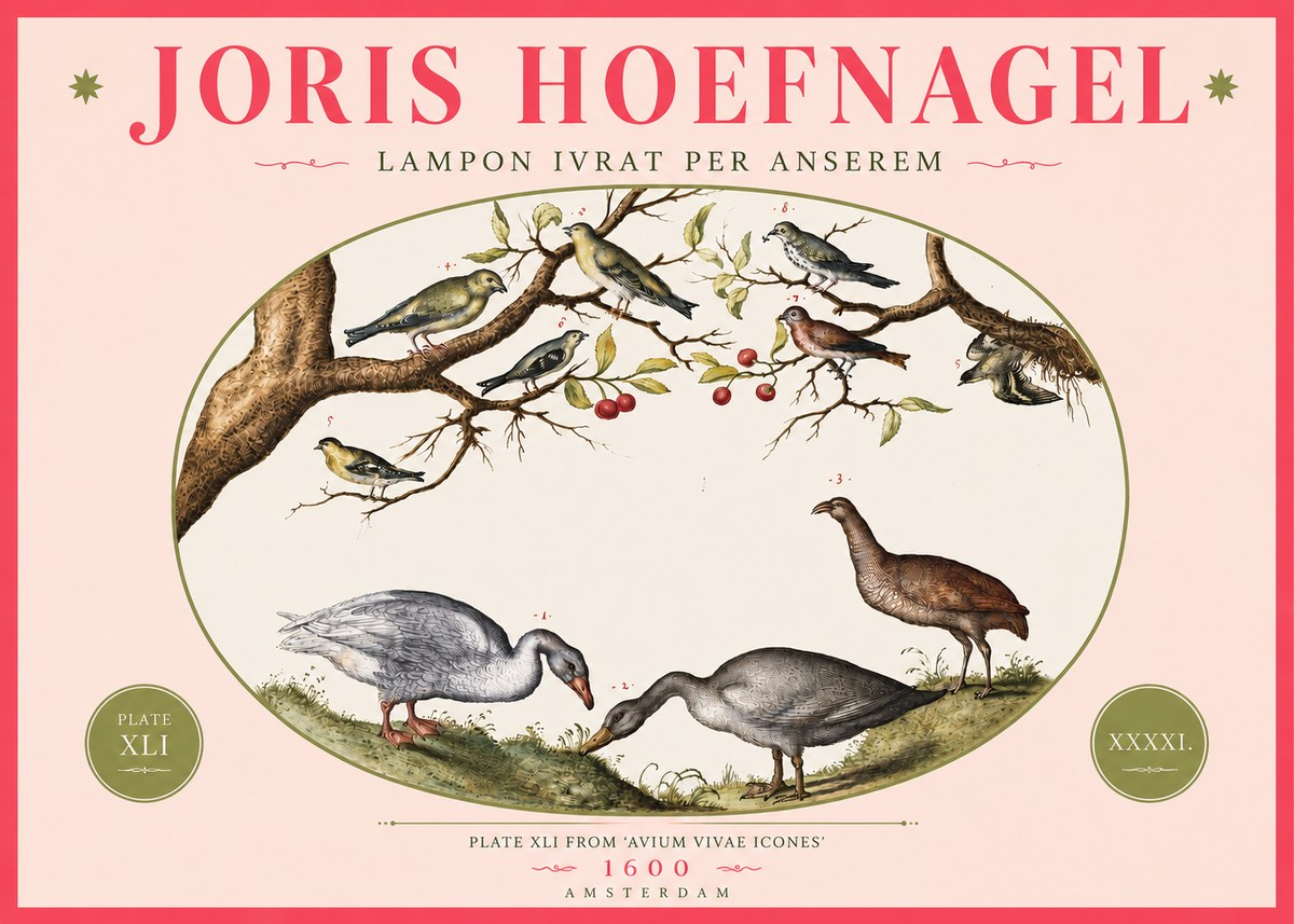Joris Hoefnagel Lampon Ivrat per Anserem No4 - Poszter