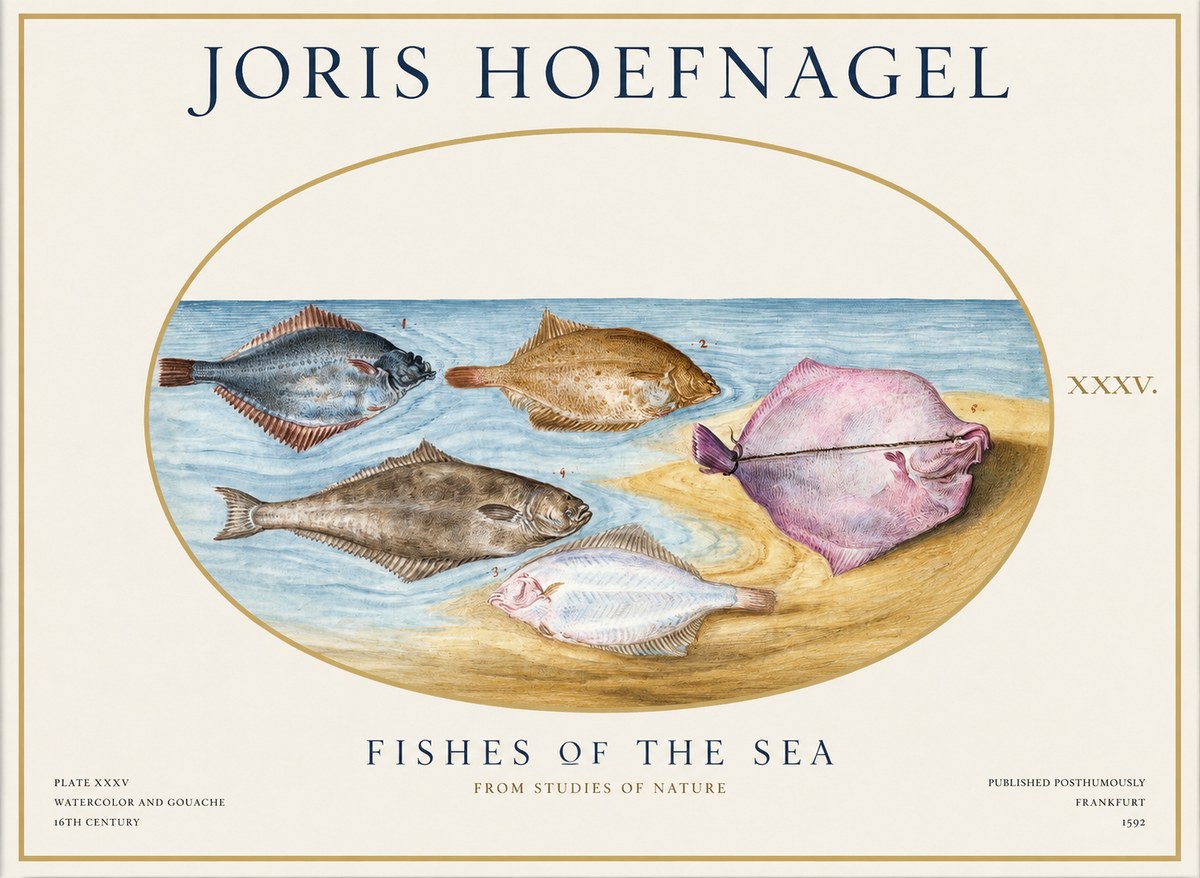 Joris Hoefnagel Fishes of the Sea II No1 - Poszter