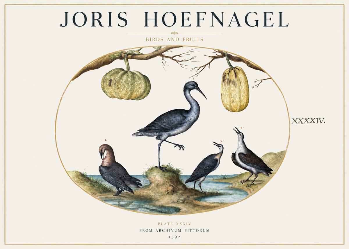 Joris Hoefnagel Birds and Fruits No1 - Poszter