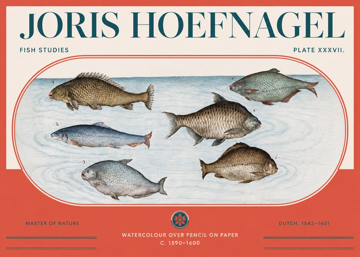Joris Hoefnagel Six Freshwater Fish No3 - Poszter