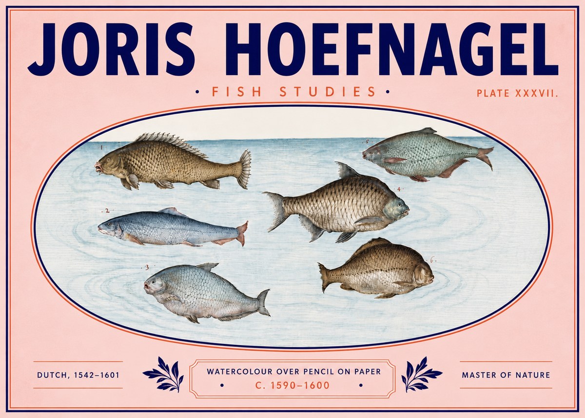 Joris Hoefnagel Six Freshwater Fish No6 - Poszter