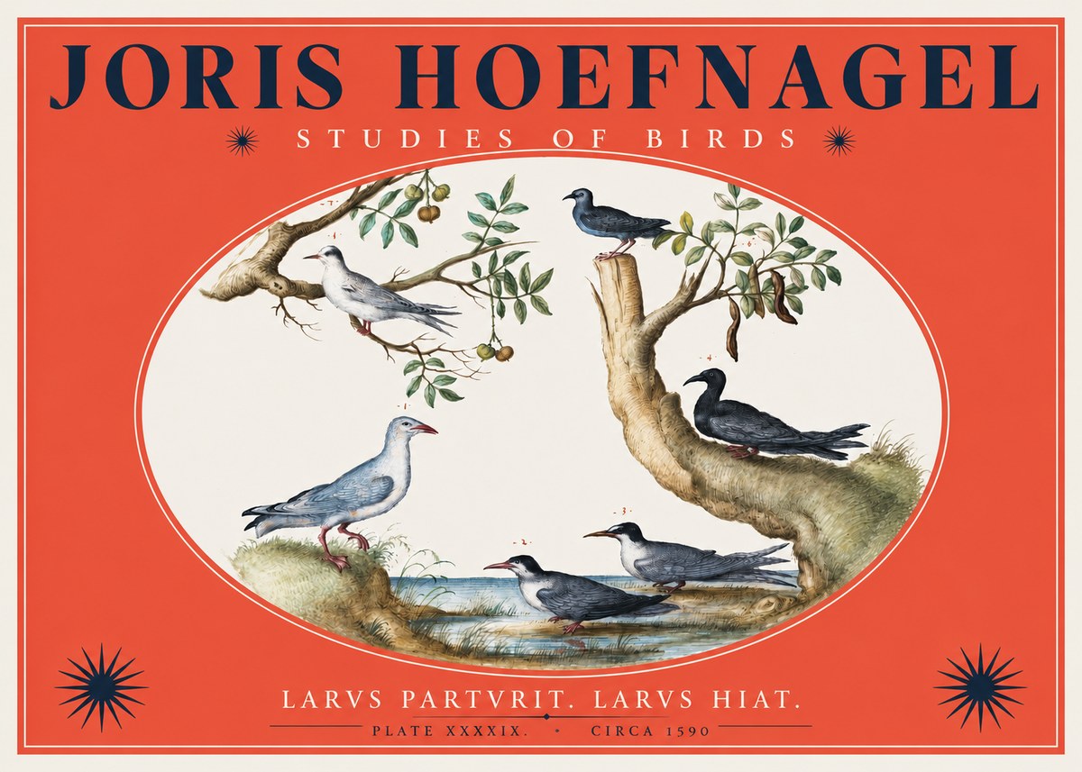 Joris Hoefnagel Studies of Birds II No2 - Poszter