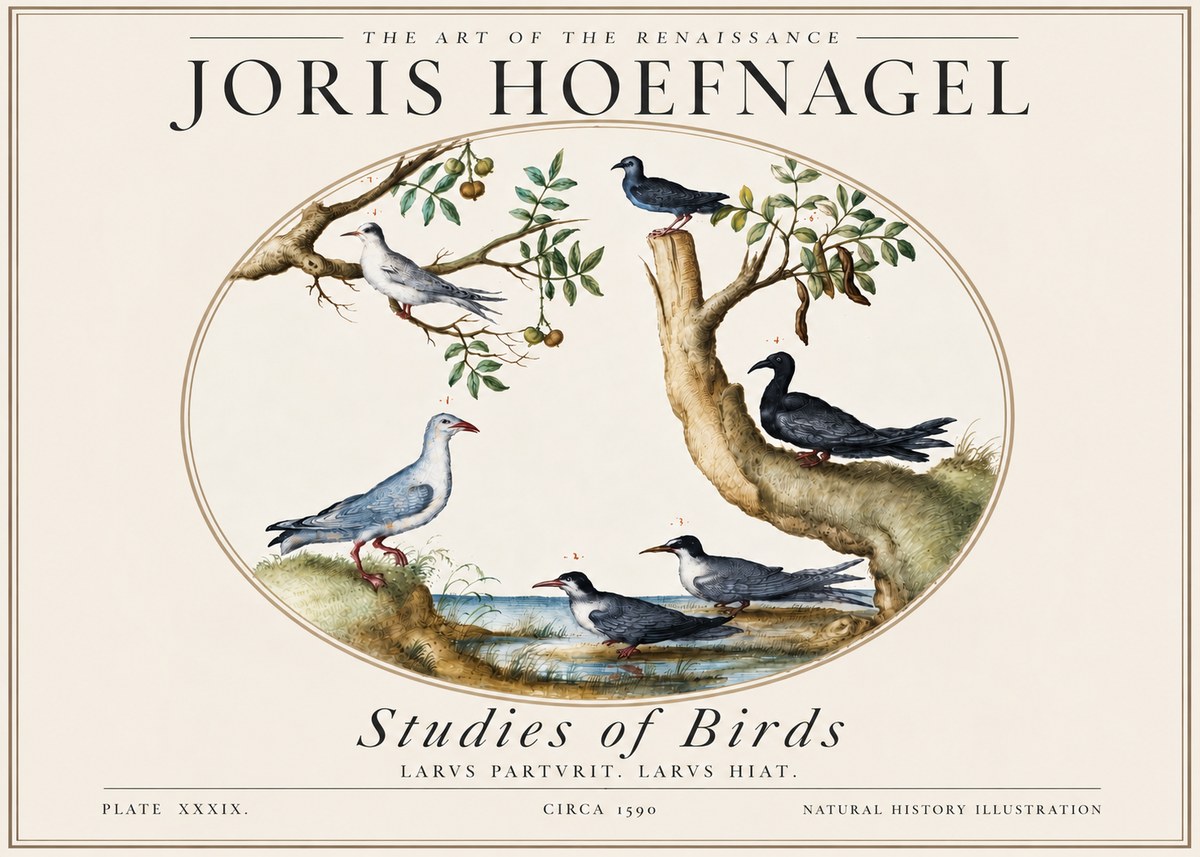 Joris Hoefnagel Studies of Birds II No5 - Poszter