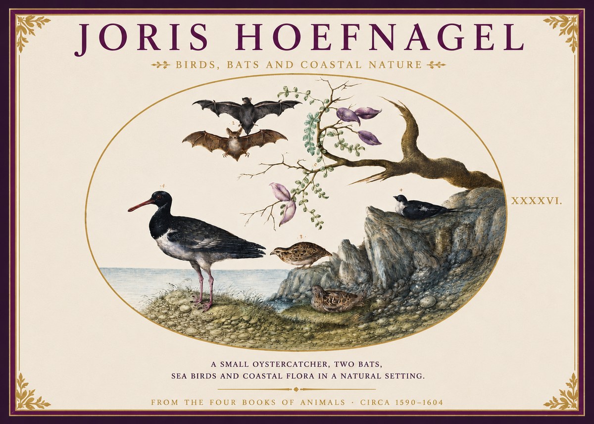 Joris Hoefnagel Birds, Bats and Coastal Nature No3 - Poszter