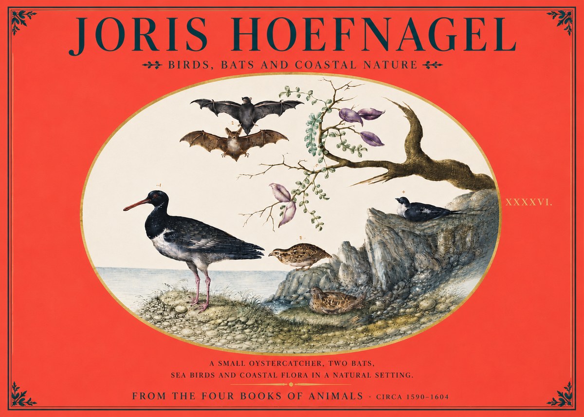 Joris Hoefnagel Birds, Bats and Coastal Nature No4 - Poszter