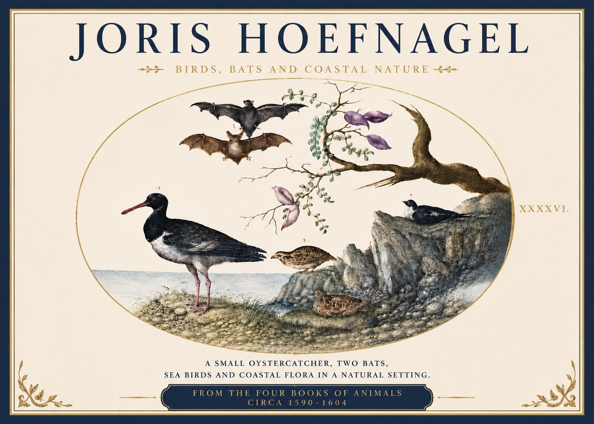 Joris Hoefnagel Birds, Bats and Coastal Nature No5 - Poszter
