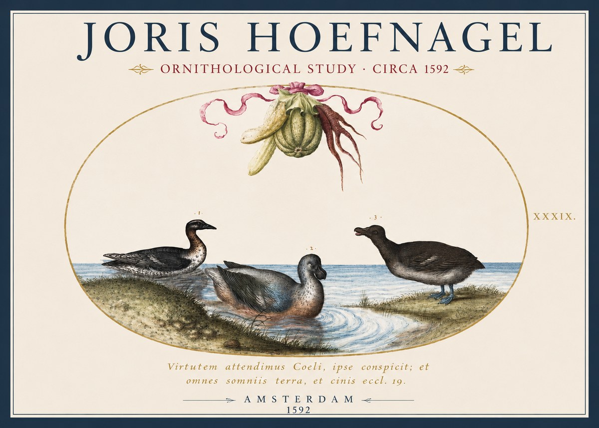 Joris Hoefnagel Ornithological Study No2 - Poszter
