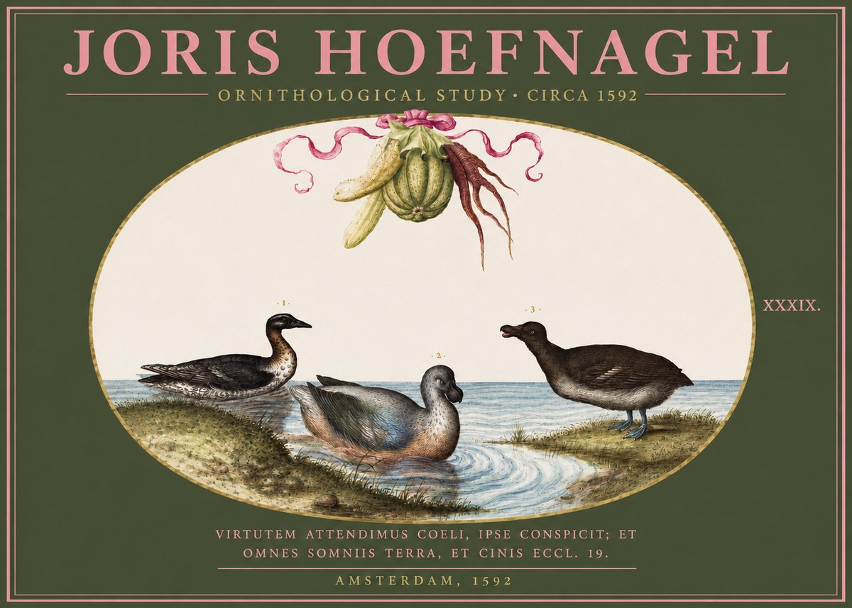 Joris Hoefnagel Ornithological Study No4 - Poszter