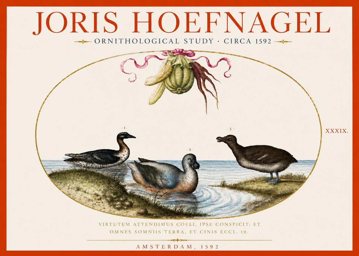 Joris Hoefnagel Ornithological Study No5 - Poszter