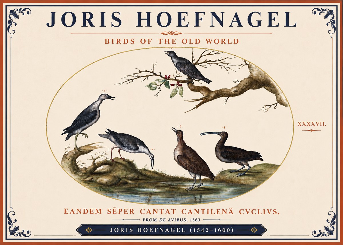 Joris Hoefnagel Birds of the Old World No4 - Poszter