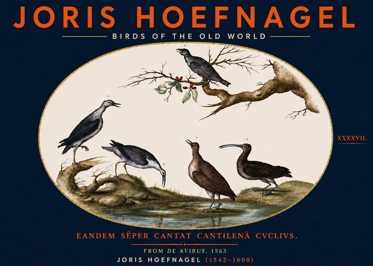 Joris Hoefnagel Birds of the Old World No5 - Poszter
